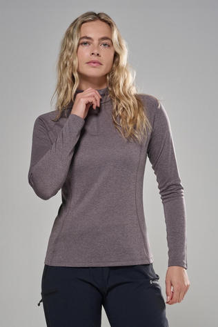 Womens Dart Zip Neck Base Layer Top