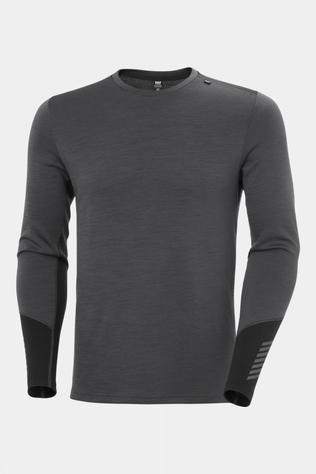 Helly Hansen Mens Lifa Merino Midweight Crew Base Layer Top Thunder Grey