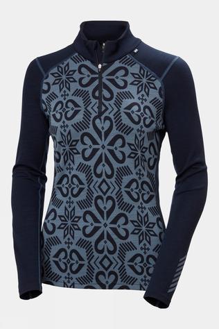 Womens Lifa Merino Midweight Graphic Half Zip Base Layer Top