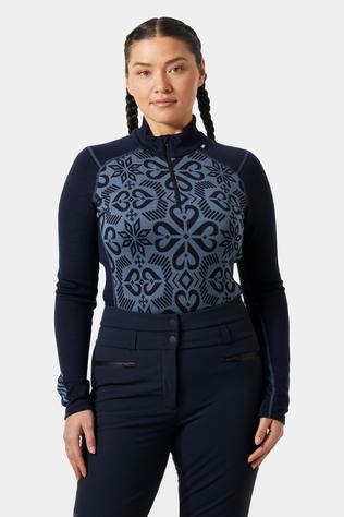 Womens Lifa Merino Midweight Graphic Half Zip Base Layer Top