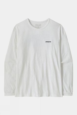 Patagonia Womens Long-Sleeved P-6 Logo Responsibili T-Shirt Fiber White