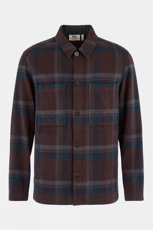 Fjallraven Mens Singi Flannel Overshirt Black Oak-Dark Navy
