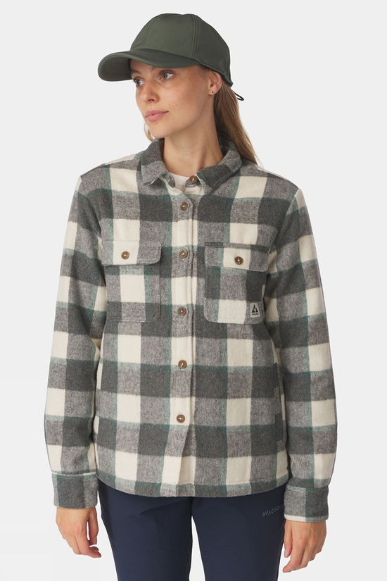 Ayacucho Womens Padded Flannel Shirt Darkest Spruce Combo