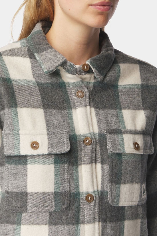 Ayacucho Womens Padded Flannel Shirt Darkest Spruce Combo