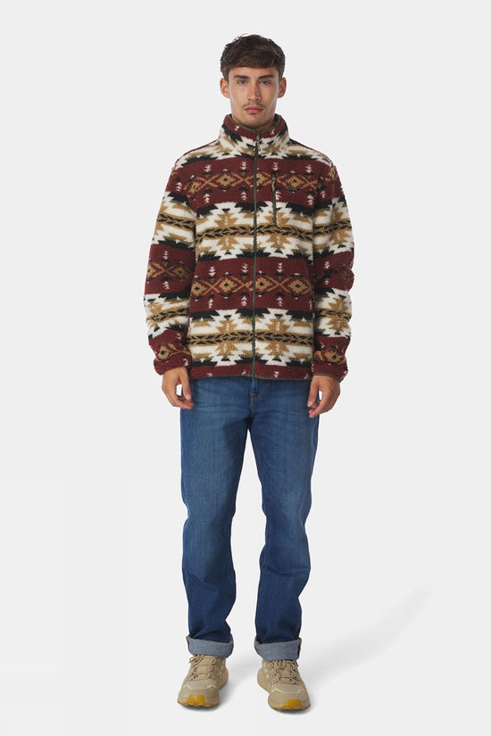 Ayacucho Mens Fitz Roy Jaquard Sherpa Jacket Fired Brick/Black Print