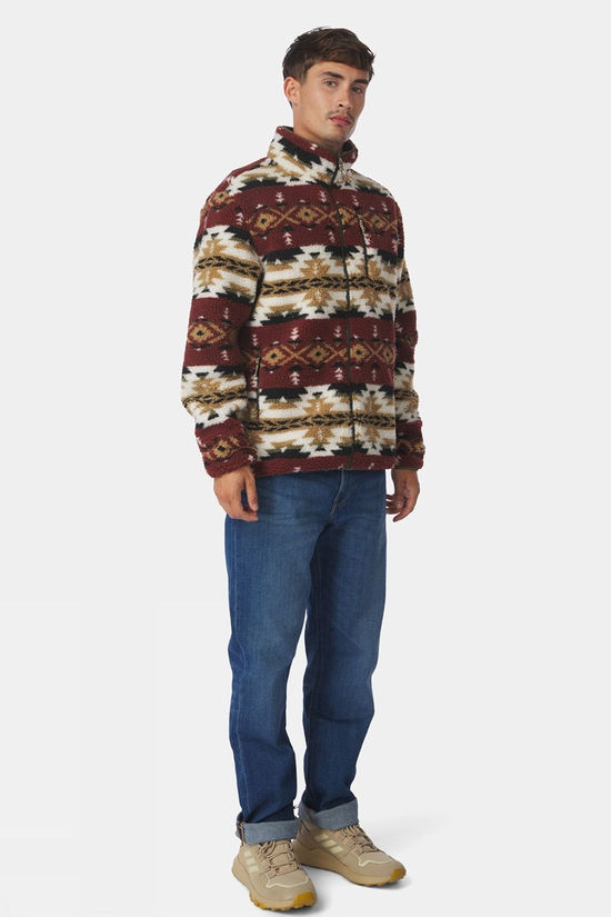 Ayacucho Mens Fitz Roy Jaquard Sherpa Jacket Fired Brick/Black Print