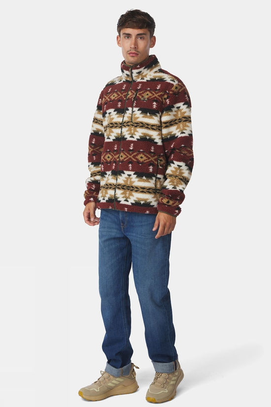Ayacucho Mens Fitz Roy Jaquard Sherpa Jacket Fired Brick/Black Print