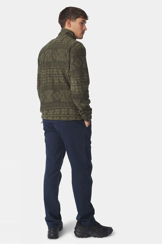 Ayacucho Mens Inverno Printed Half Zip Fleece Dark Moss