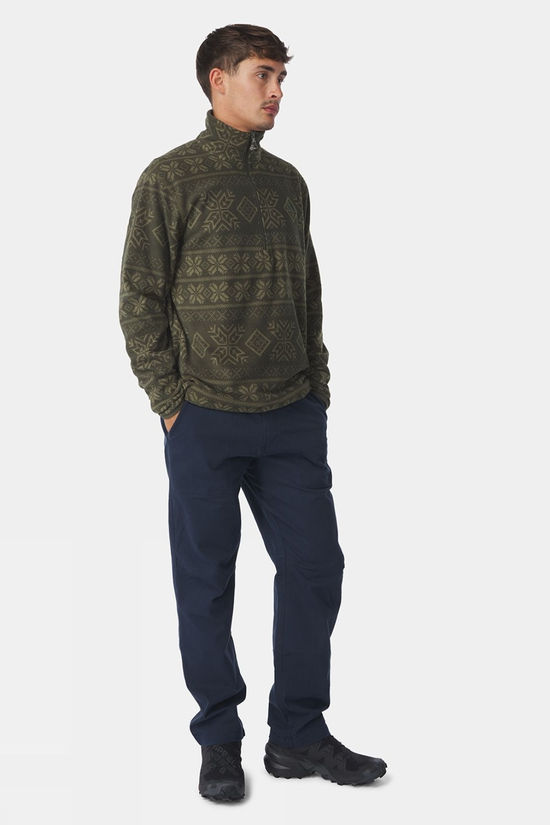 Ayacucho Mens Inverno Printed Half Zip Fleece Dark Moss