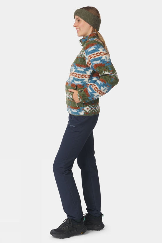 Ayacucho Womens Peniche Jaquard Full Zip Fleece Olivine Combo