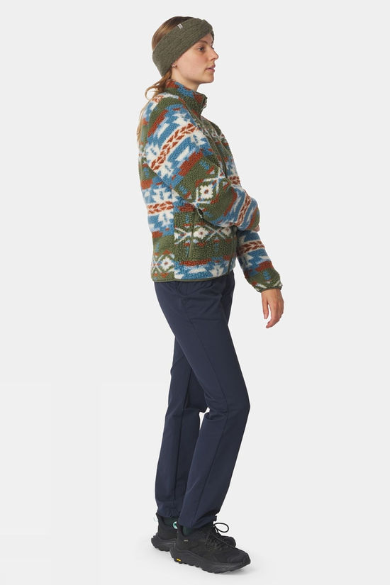 Ayacucho Womens Peniche Jaquard Full Zip Fleece Olivine Combo