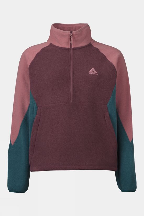 Ayacucho Womens Vlieland Half Zip Fleece Nostalgia Rose/Mediterranea/Huckleberry
