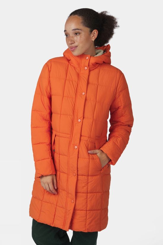 Ayacucho Womens Windermere Quilted Coat Orange Rust