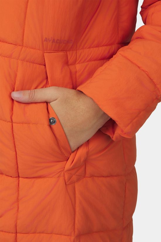 Ayacucho Womens Windermere Quilted Coat Orange Rust