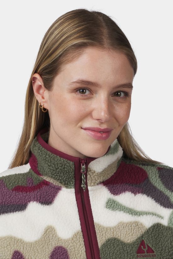 Ayacucho Womens Hemlock Half Zip Fleece Zinfandel Print
