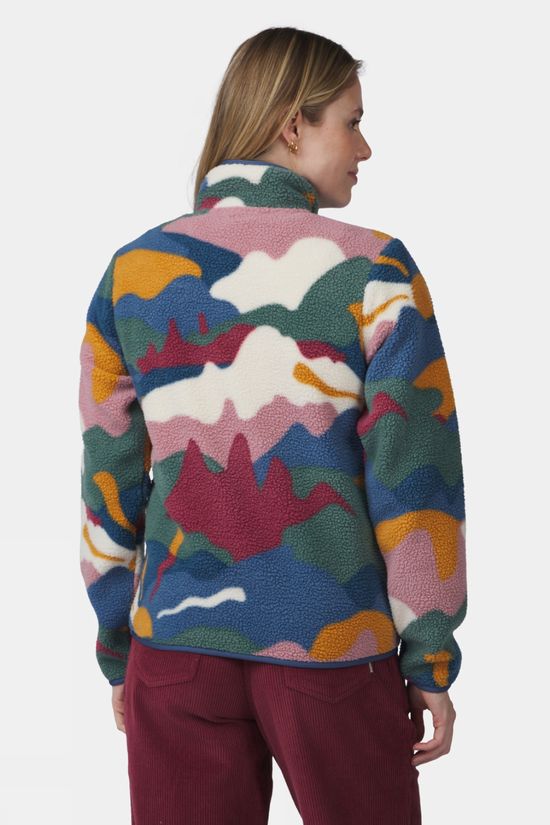 Ayacucho Womens Hemlock Half Zip Fleece Ensign Blue Print
