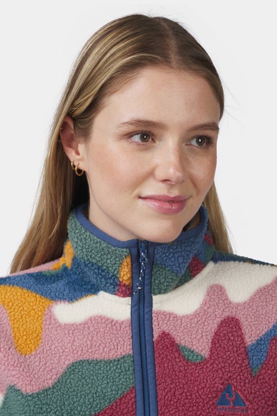Ayacucho Womens Hemlock Half Zip Fleece Ensign Blue Print