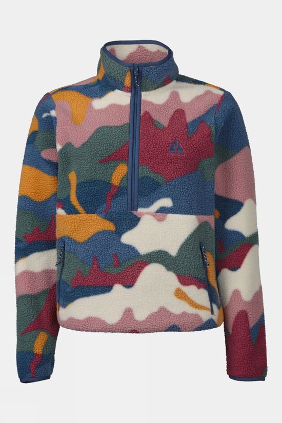 Ayacucho Womens Hemlock Half Zip Fleece Ensign Blue Print