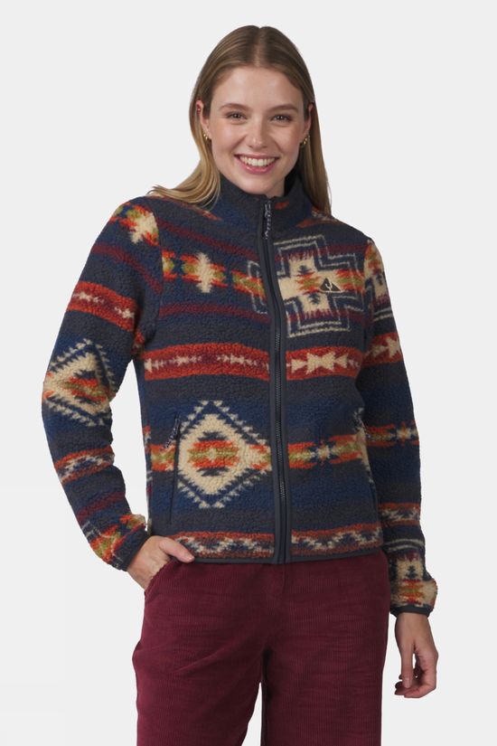 Ayacucho Womens Oakheart Full Zip Fleece Ebony Pattern