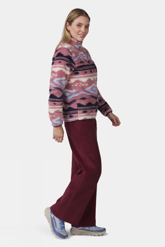 Ayacucho Womens Colorado High Loft Snap Fleece Nostalgia Rose/Ensign Blue