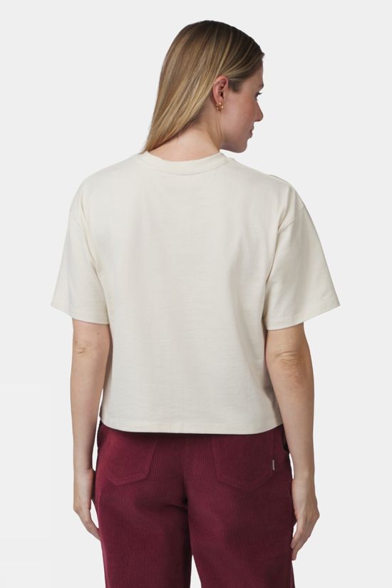 Ayacucho Womens Cropped Mini Embroidery T-Shirt Turtledove