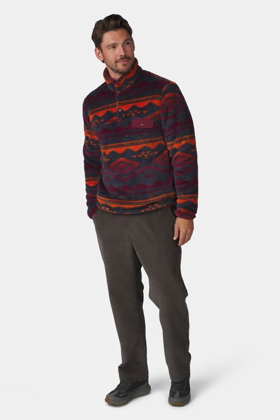 Ayacucho Mens Colorado High Loft Snap Fleece Andesite/Oxblood