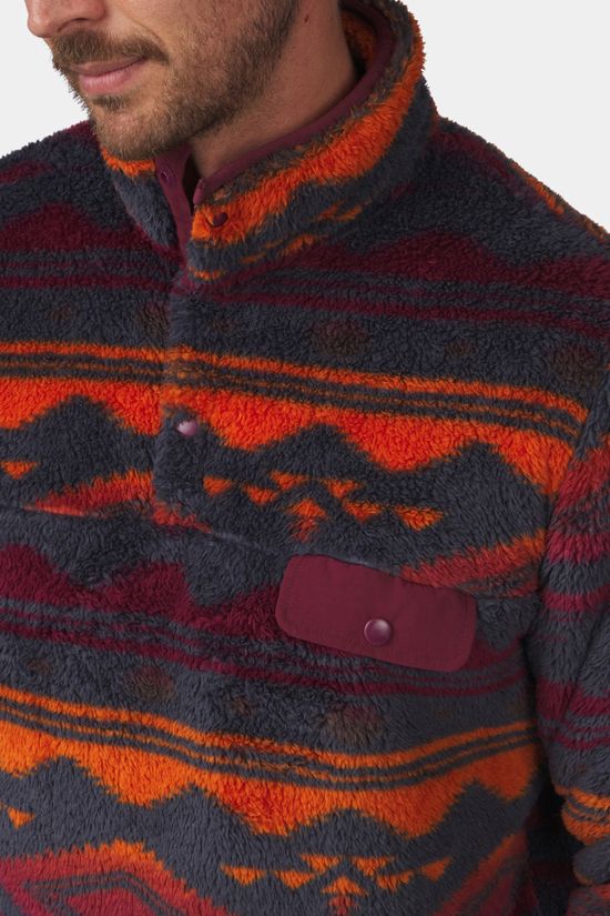 Ayacucho Mens Colorado High Loft Snap Fleece Andesite/Oxblood