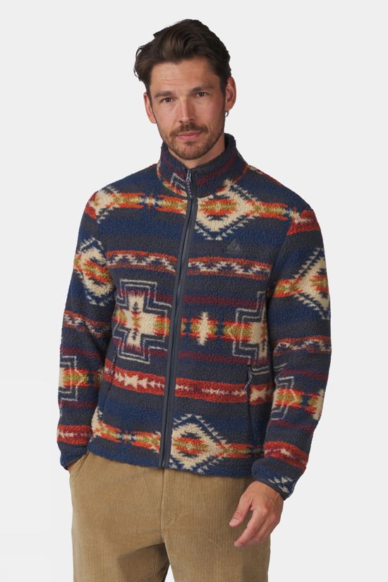 Ayacucho Mens Oakheart Full Zip Fleece Ebony Pattern