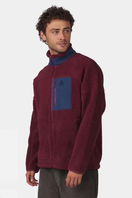 Ayacucho Mens Blackhorn Full Zip Fleece Oxblood/Navy