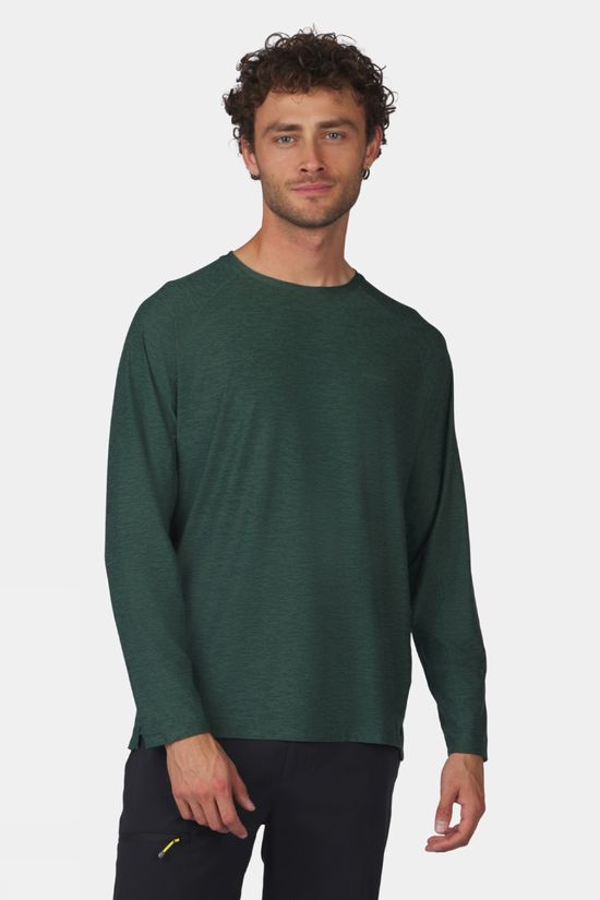 Ayacucho Mens Mountain Technical Long Sleeve T-Shirt III Jungle Green Melange