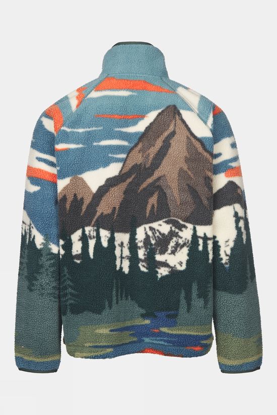Ayacucho Mens Stonecrop Full Zip Fleece Orange Rust Pattern