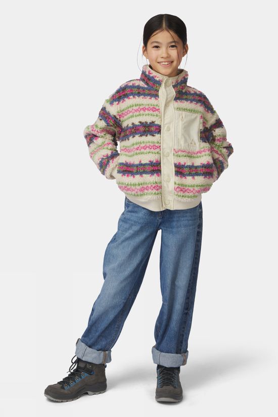 Ayacucho Kids Pirlou Full Zip Fleece Ecru Print