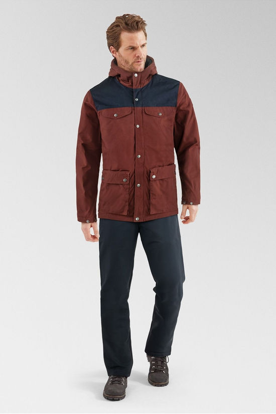 Fjallraven Mens Greenland Winter Jacket Maroon-Dark Navy