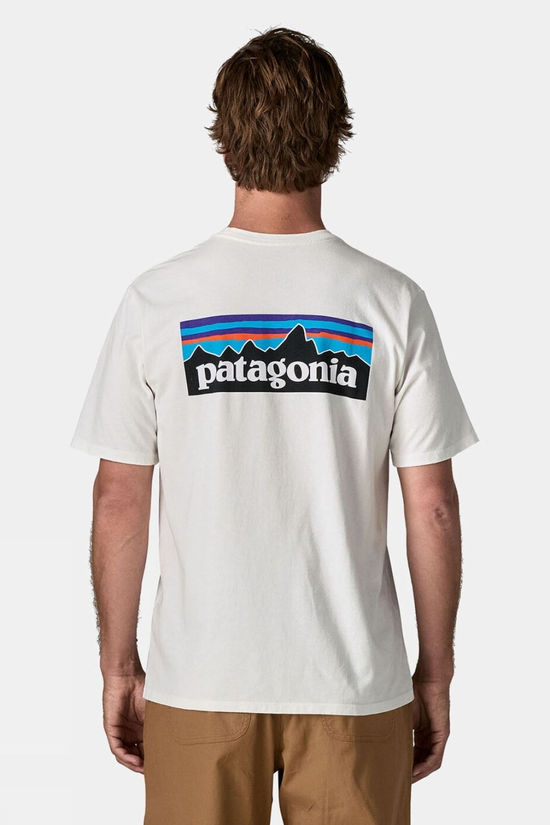 Patagonia Mens P6 Logo Responsibili- T-Shirt Fiber White