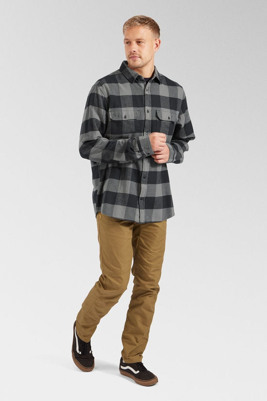 Fjallraven Mens Övik Heavy Flannel Shirt Black-Grey