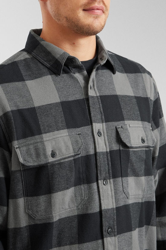 Fjallraven Mens Övik Heavy Flannel Shirt Black-Grey