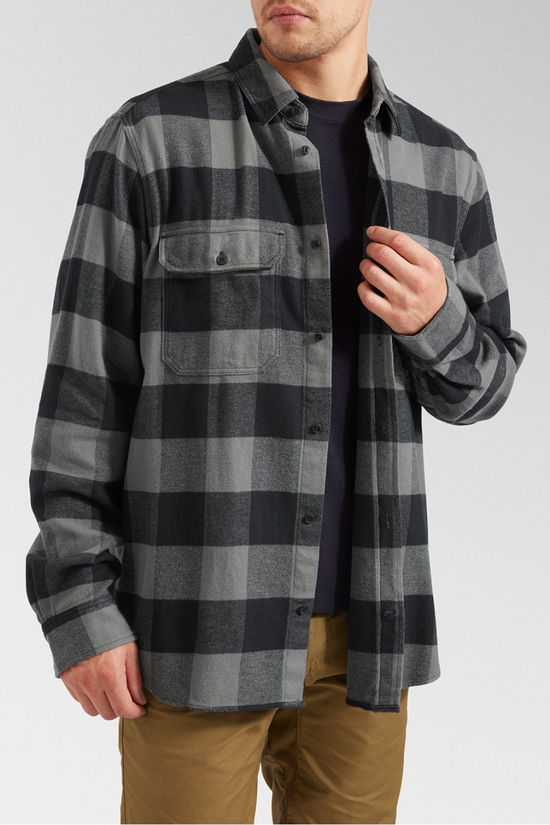 Fjallraven Mens Övik Heavy Flannel Shirt Black-Grey