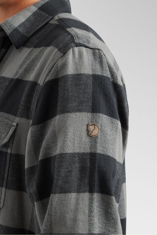 Fjallraven Mens Övik Heavy Flannel Shirt Black-Grey