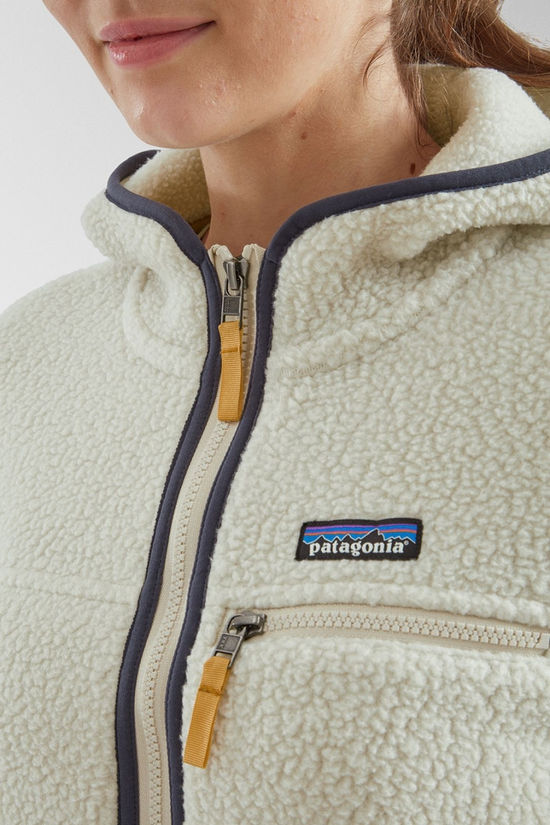 Patagonia Womens Retro Pile Hoodie Fleece Jacket Pelican