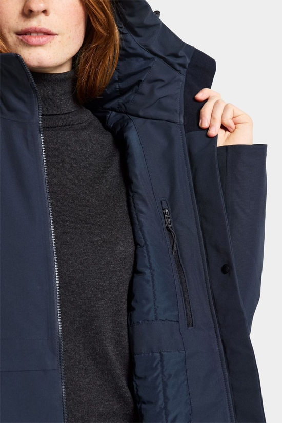 Didriksons Womens Elena Parka  Dark Night Blue