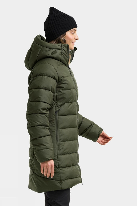 Didriksons Womens Tejla Parka Jacket Deep Green