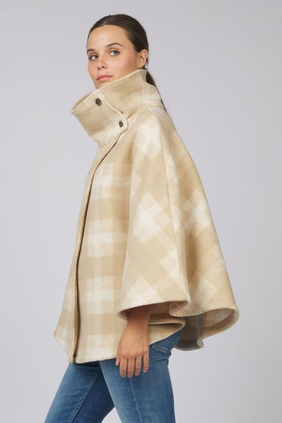 Ayacucho Womens Helena Poncho Stone Check