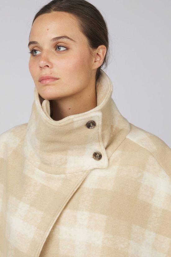 Ayacucho Womens Helena Poncho Stone Check