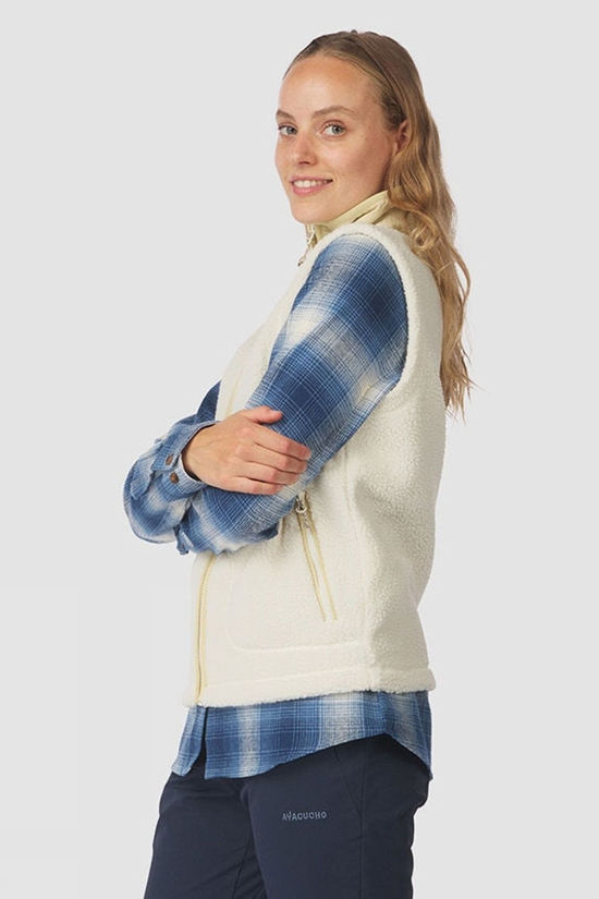 Ayacucho Womens Texel Sherpa Vest Ecru