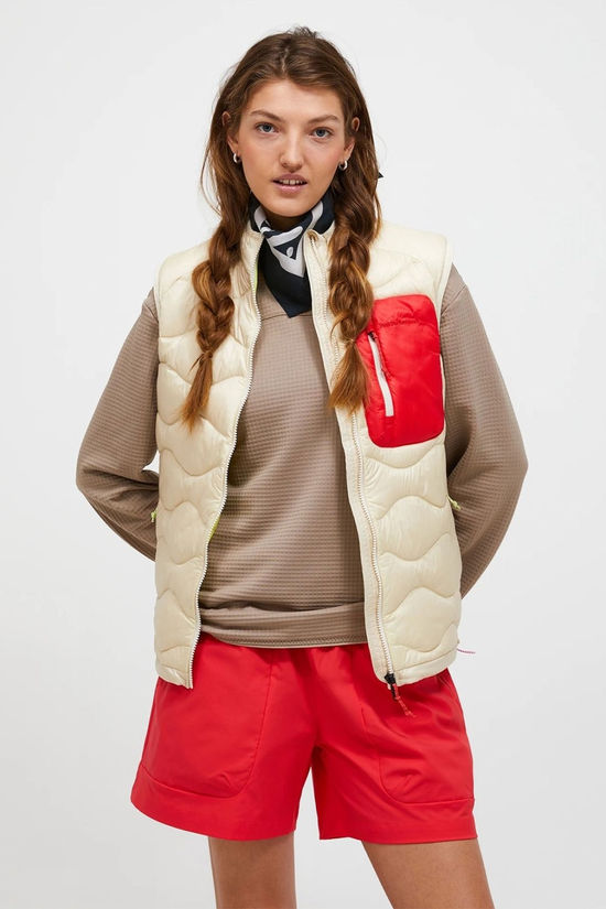 Peak Performance Womens Helium Utility Down Vest Sand Fog - Sunny