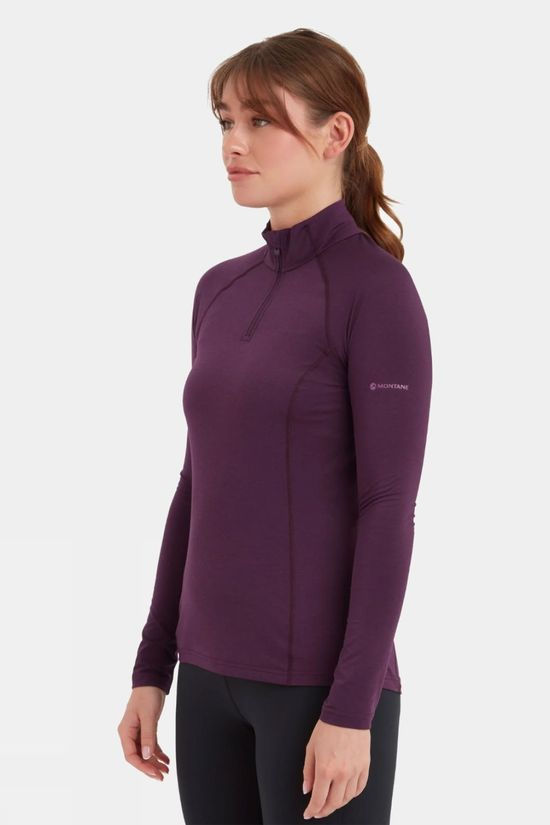 Montane Womens Dart XT Zip Neck Base Layer Top  Saskatoon Berry