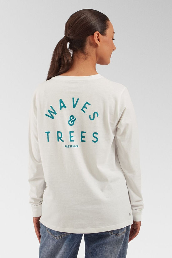 Passenger Womens Penida Recycled Cotton Long Sleeve T-Shirt White