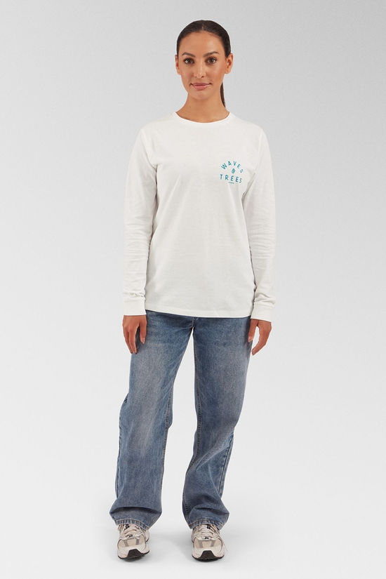 Passenger Womens Penida Recycled Cotton Long Sleeve T-Shirt White