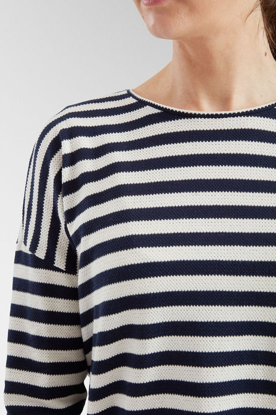 Passenger Womens Panorama Striped Long Sleeve T-Shirt Deep Navy