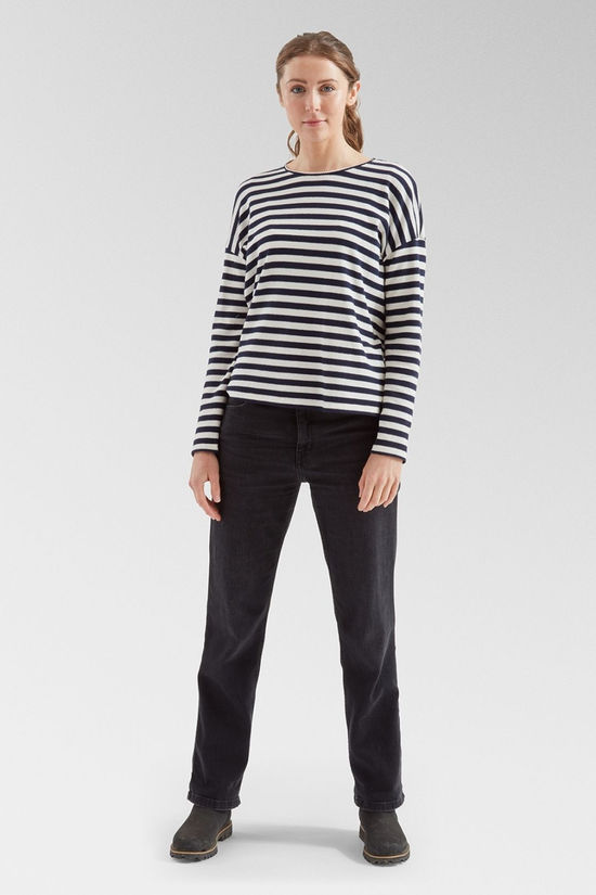 Passenger Womens Panorama Striped Long Sleeve T-Shirt Deep Navy